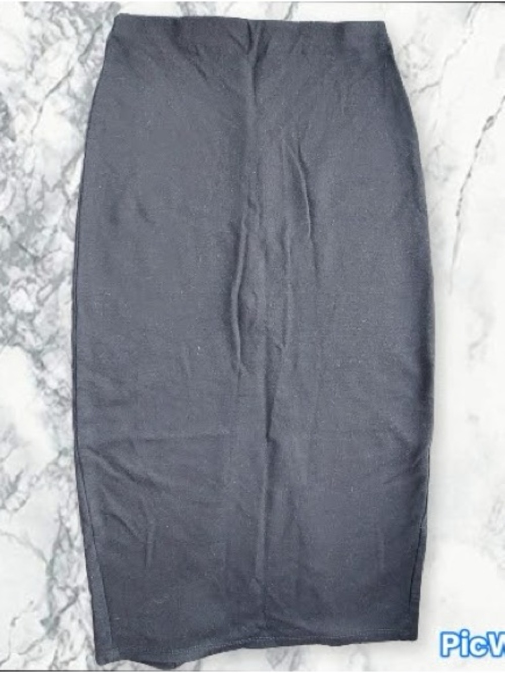 Revamped Black Pencil Skirt with Back Slit